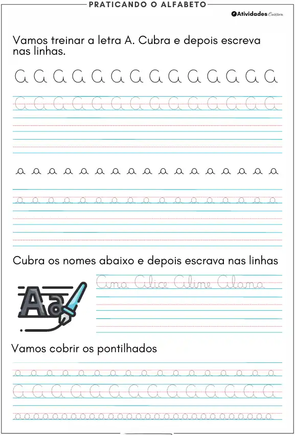 Resultado de aluno do Método Caligrafia Fácil